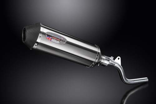 Delkevic Slip On Exhaust with 13.5" XOval Brushed Stainless Muffler for KLX300 - Picture 3 of 5