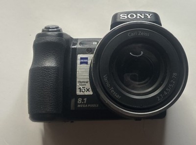 Sony Cyber-shot DSC-H7 8.1MP Digital Camera Black 15X Carl Zeiss Lens PARTS ONLY