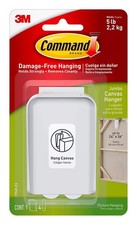 Command Jumbo Canvas Hanger Hook, Pack of 1 Hook and 4 Adhesive Strips, White 5.59 per strip