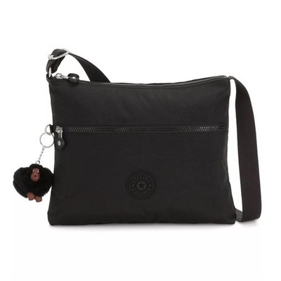 Kipling NWT Annabelle Crossbody Bag Double Zip Nylon In Black Tonal