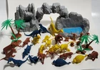 Vtg Marx Prehistoric Dinosaur Play Set 1978 Incomplete Cavemen Pond Trees #4208