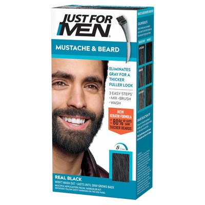 Mustache & Beard, Beard Dye for Men with Brush Included, With Keratin Biotin ...