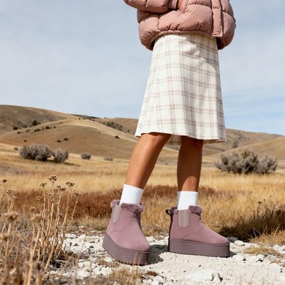 Damen-Plateaustiefel schokoladenfarben warm Stiefeletten Slipper Winterschuhe JETZT 14,99 $
