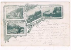 Socherl, 4 Bilder mit Banhhof, Bahn Restaurant,...., 1898