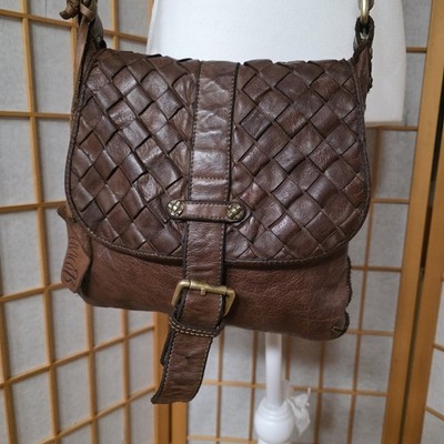 Civico93 Italian Woven Leather Crossbody Shoulder Bag Boho  display picture 2