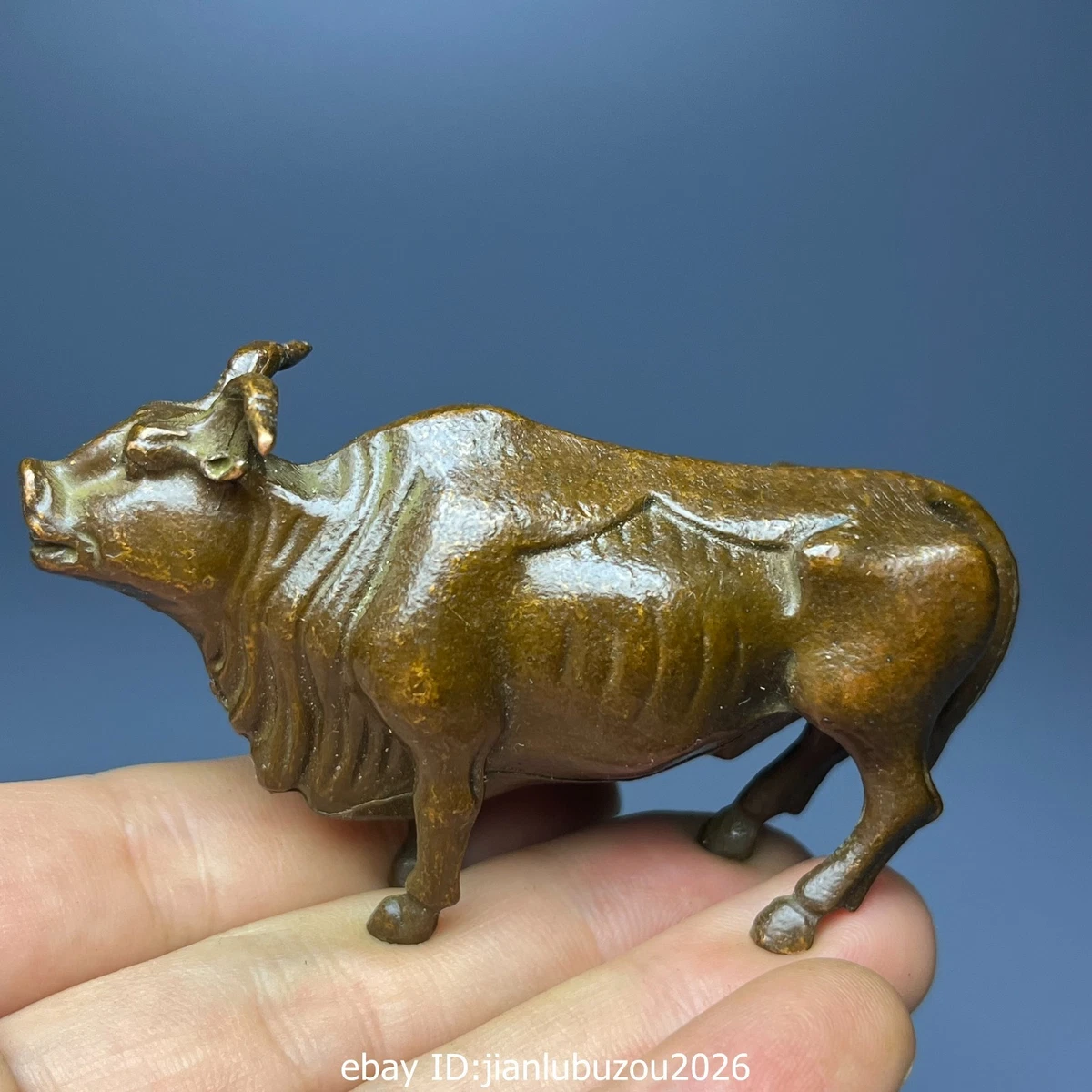 中国风铜制牛雕像、动物雕像| eBay