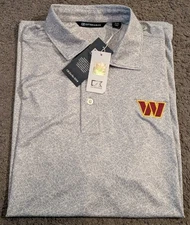 Cutter & Buck Washington Commanders Pike Constellation Print Polo Shirt Men's M
