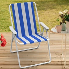 Beach Chair Patio Folding Lawn Chair Heavy Duty Outdoor Webbed Folding Chair