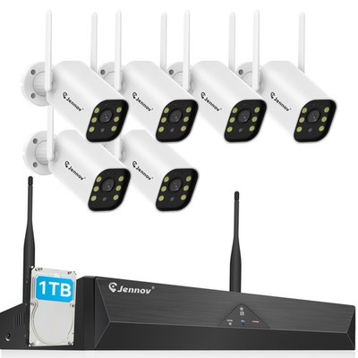 JENNOV 5MP WiFi IP66 Security Camera System Wireless CCTV Outdoor Two Way Audio
