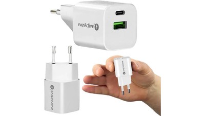 ŁADOWARKA SIECIOWA everActive GaN SC-390Q 30W 1xUSB-C 1xUSB-A PD PPS