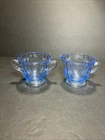 Vintage Recollection Blue Creamer and Open Sugar Depression Glass, Indiana Glass