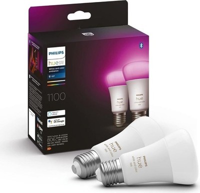 Philips Hue E27 White & Color Ambiance 1100lm 2er-Pack RGB warmweiß Zigbee