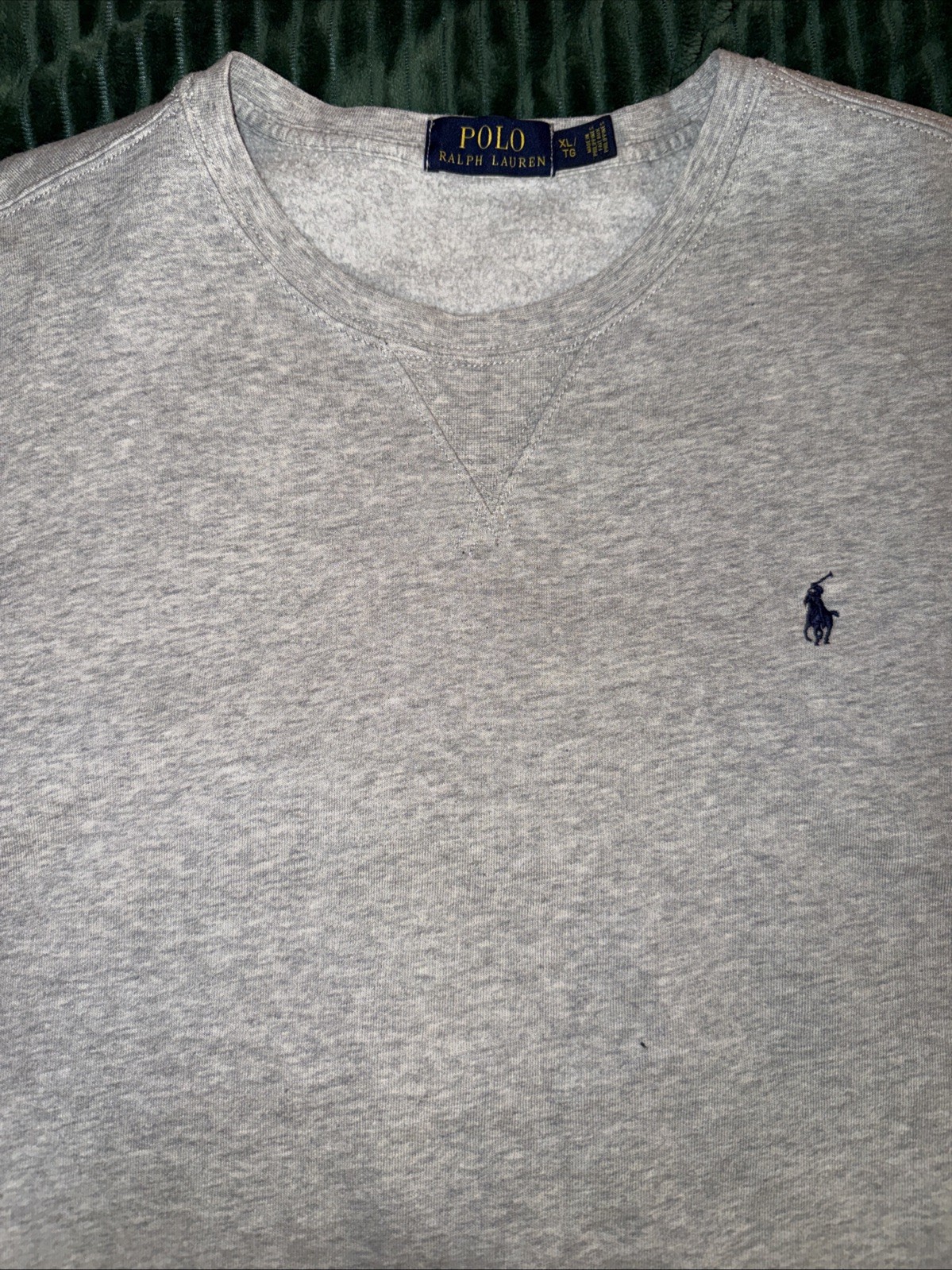 POLO Ralph Lauren Classic Solid Gray Stitched Log… - image 1