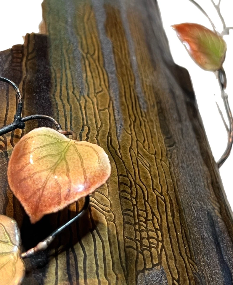 BOVANO Vintage Glass Enamel Sculpture Tree Trunk Hanging Wall Art NEW WITH TAGS - Image 4 of 4