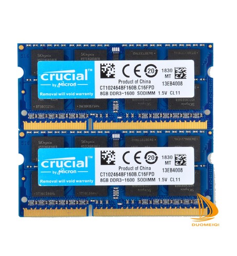 Crucial 16GB 8GB 2Rx8 PC3-12800S DDR3-1600Mhz SO-DIMM Laptop Speicher RAM 204 Pin - Bild 8 von 8