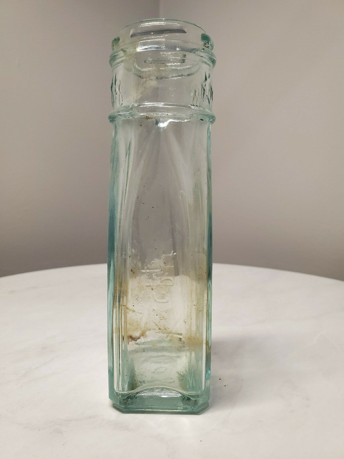 KRAFT Foods Vintage Embossed Blue Tint Clear Glass Condiment Bottle eBay