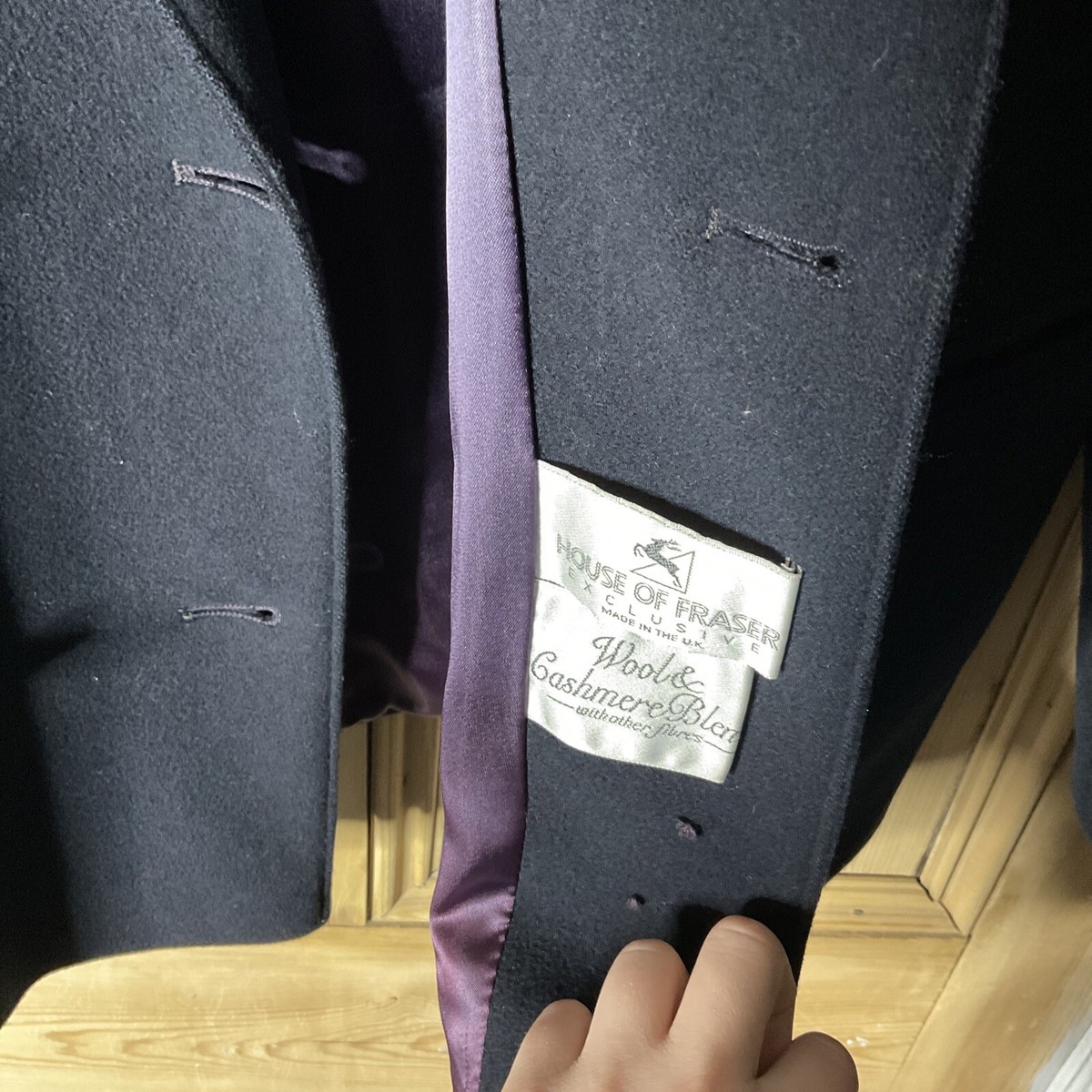 WOMENS VINTAGE HOUSE OF FRASER EXCLUSIVE NAVY JACKET 12 WOOL