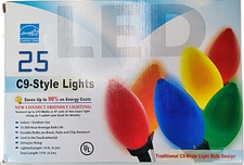 C9 Multicolor Energy Star LED Christmas 25 Bulb String Lights 