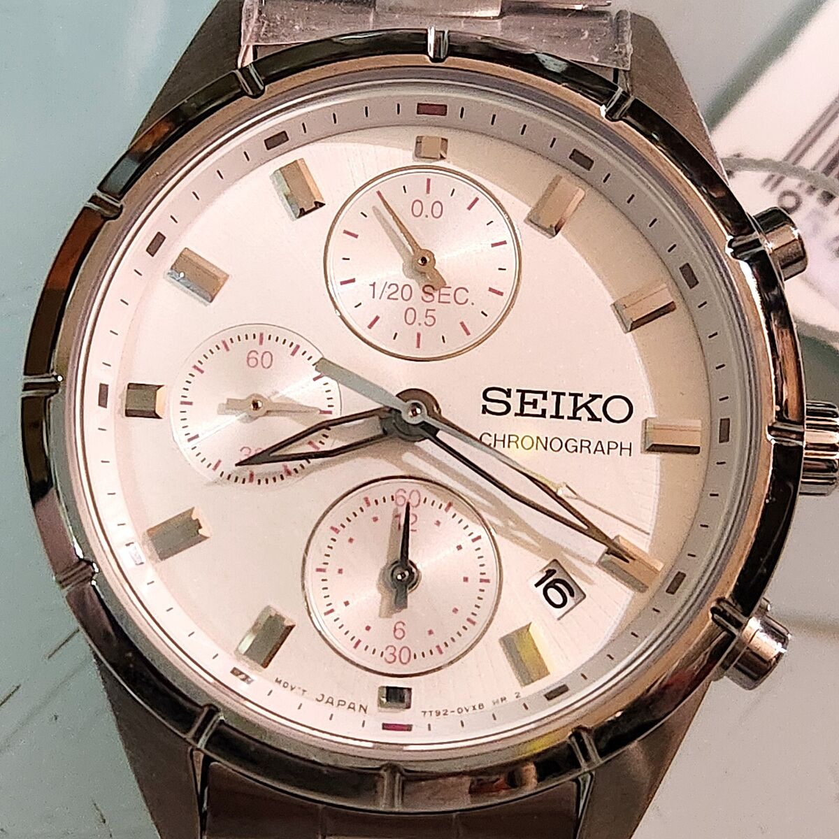 Vintage SEIKO Men Chronograph Watch Stainless W/R 50M 7T92 Vintage SEIKO Men Chronograph Watch Stainless W/R 50M 7T92