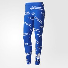 Adidas TREFOIL AOP GRAPHIC LEGGINGS Tight Yoga Gym Running Pants Womens sz S NWT