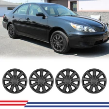 Set of 4 For 2002-2006 Toyota Camry Black 15" Hub Caps Full Rim Wheel Covers