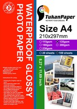 Photography 135gsm Glossy White Paper 8.3"x11.7" A4 Size 100 sheets weight