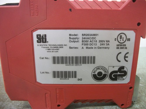 STI SR203AM01 SAFETY RELAY 44510-2031 - Picture 4 of 4