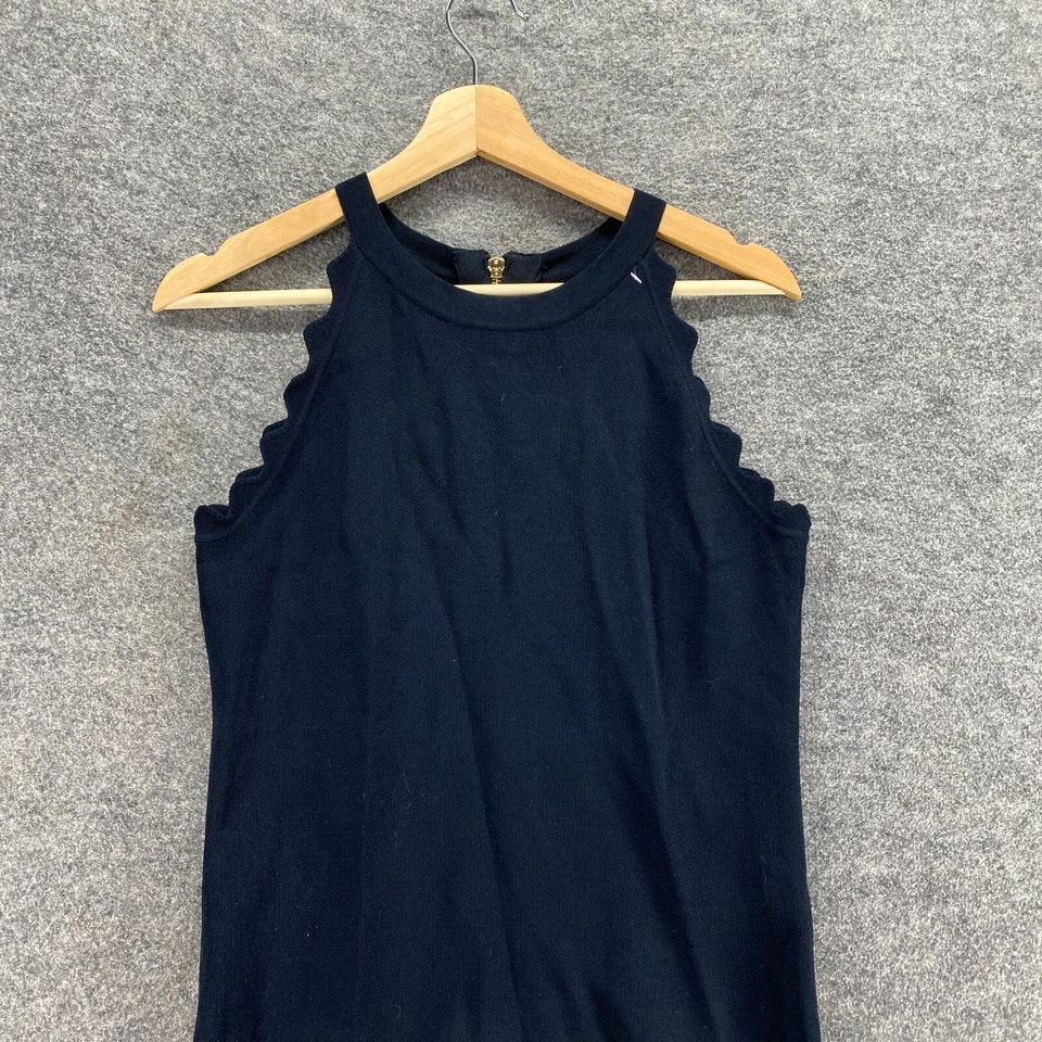 Blusa Eliza J Mujer M Mediana Negra Cremallera Sin Mangas Cuello Redondo Rayón Informal Foto 3 de 4