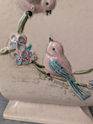 Vintage Hull USA Pottery Serenade Vase Birds Light Pink 1957-Read Description - Picture 9 of 13