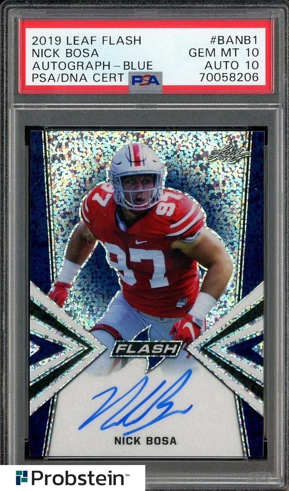 Nick Bosa Leaf Flash Autographs #BANB1 Blue