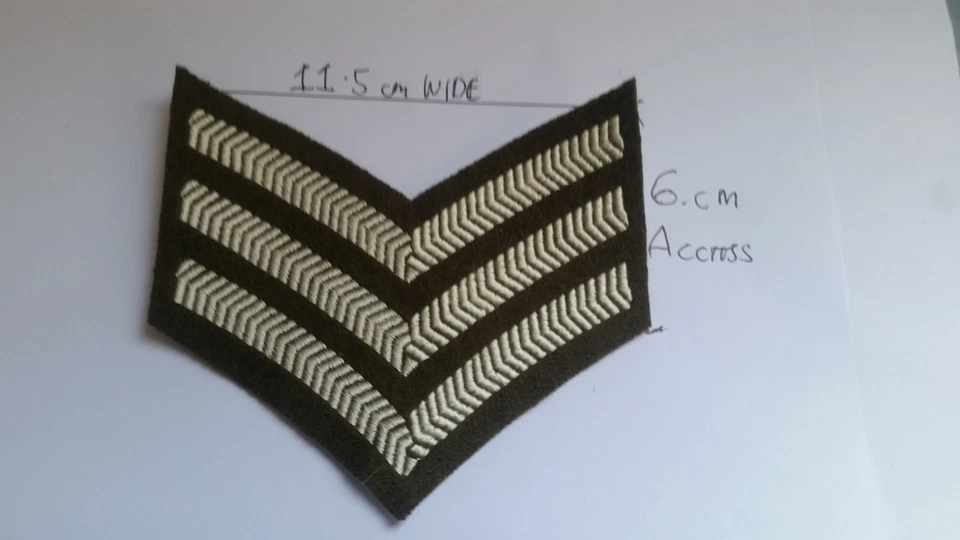 2 x British Army Military Rank Sergeant Sew on Badges Cotton Cloth Jacket - Image 2 of 2