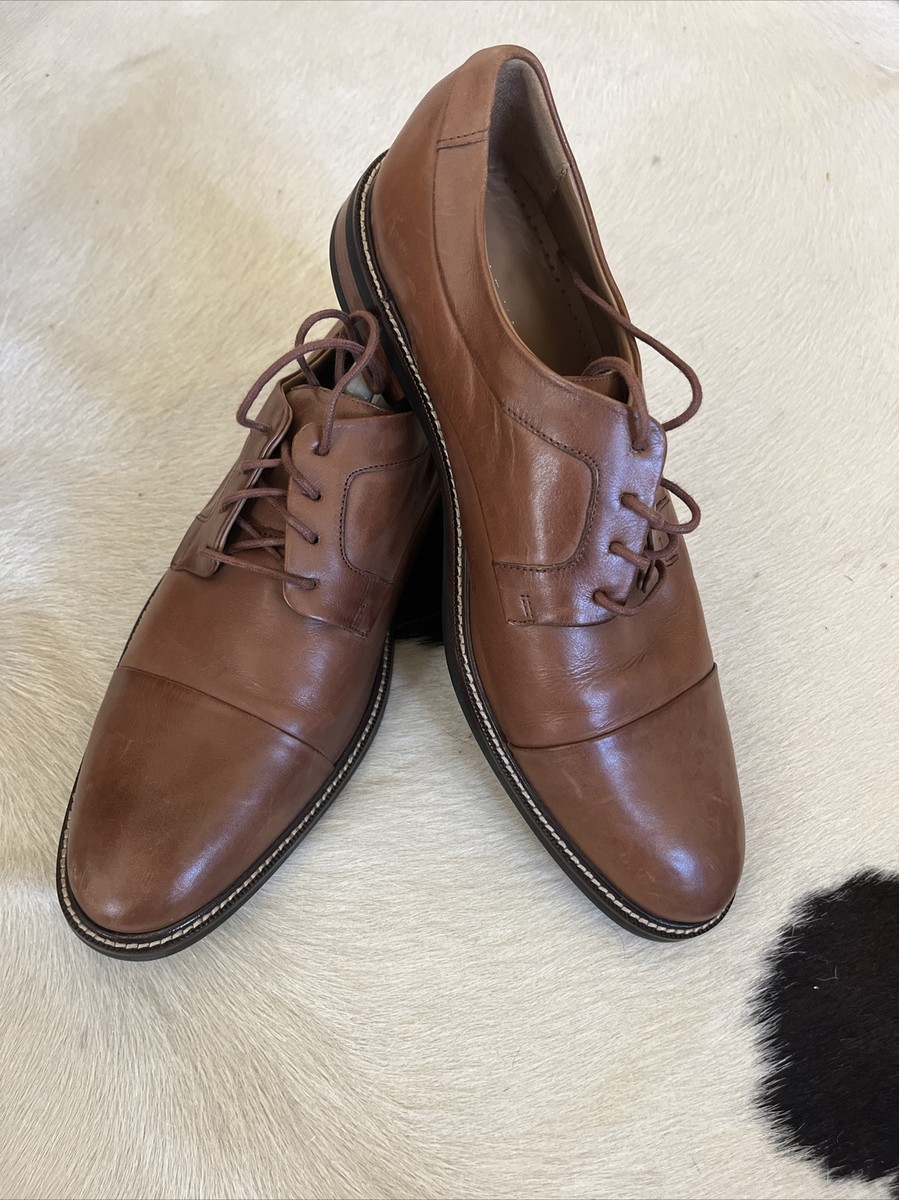 COLE HAAN Grand OS Brown Leather Lace Cap Toe Oxford Sz 9  display picture 3