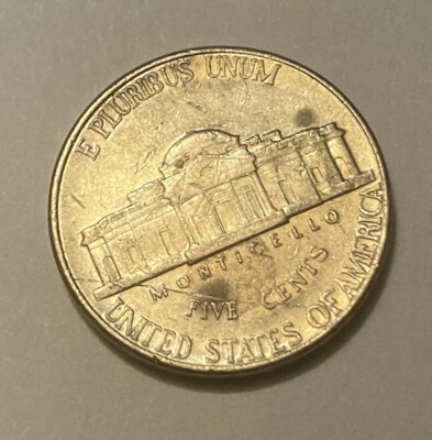 2000 D Jefferson Nickel Die Break on Reverse (See Pics)
