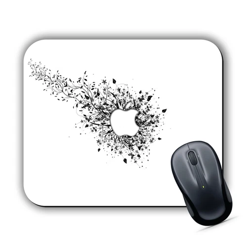 BLACK & WHITE APPLE EFFECT MOUSE MAT Pad PC Mac iMac MacBook Gaming High Quality
