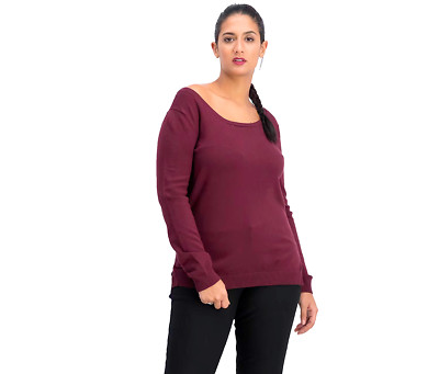 Hippie Rose Women's Burgundy Bloom Long Sleeve Pullover Sweater Size Small