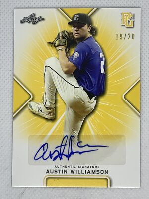 2021 LEAF PERFECT GAME YELLOW AUSTIN WILLAMSON PAPER RC AUTO # 19/20