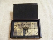 COLLECTIBLE BACARDI RON & ANOS METAL DOMINOS IN BOX -  DOUBLE SIXES - COMPLETE