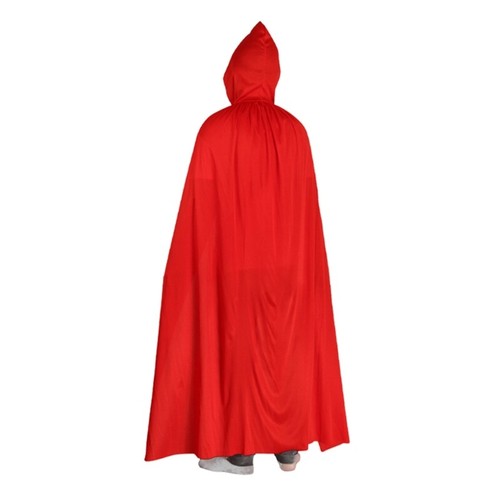 Witch Halloween Velvet Cloak Adult Hooded Cosplay Wedding Costume Robe Party Red - Picture 2 of 10