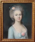Noblewoman - Pastel Portrait On Paper, 18th Century, France