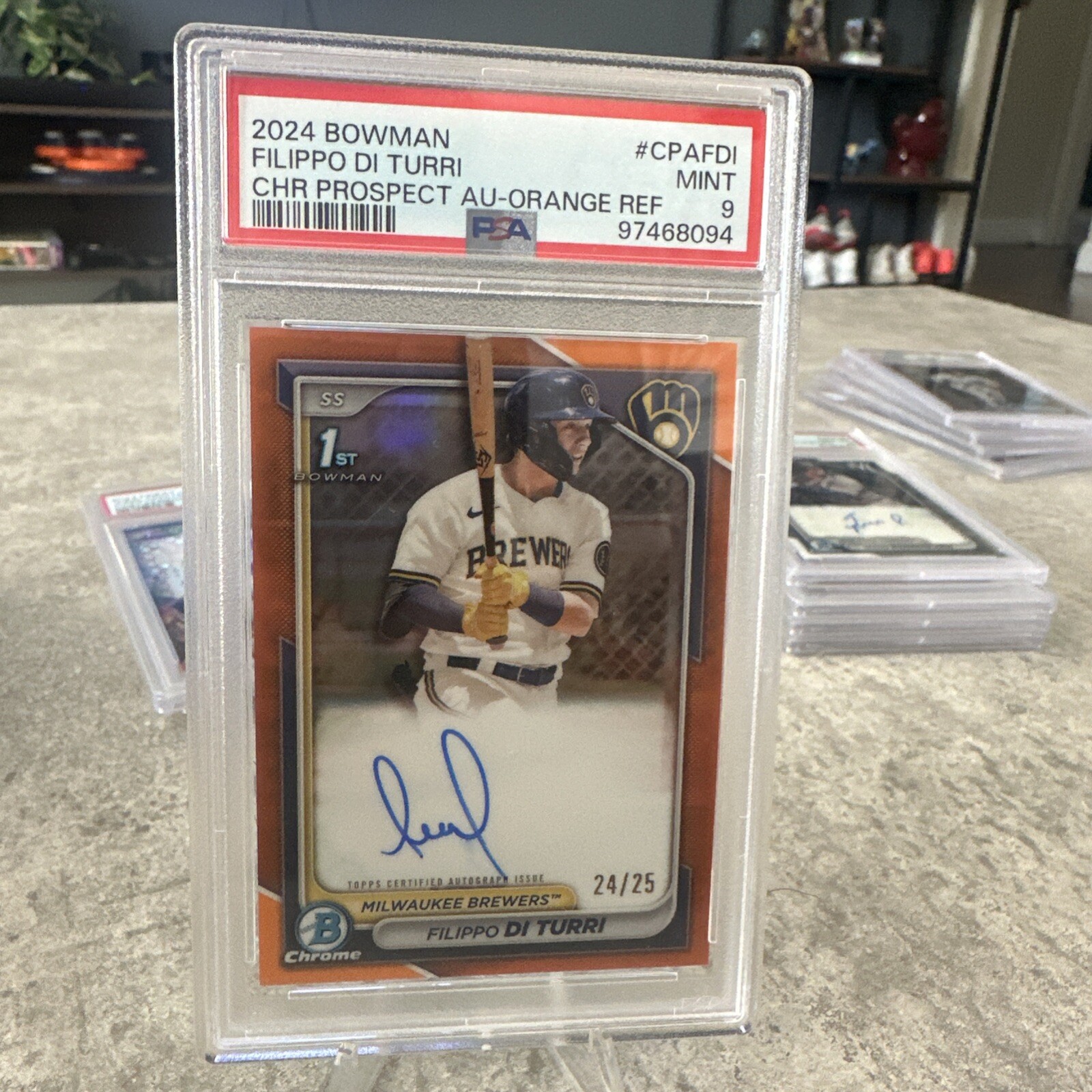 FILIPPO DI TURRI TURI 2024 BOWMAN CHROME 1ST True Orange Auto Autograph /25