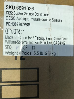 Pottery Barn Sussex Double Sconce Shades Antique Bronze New Ebay