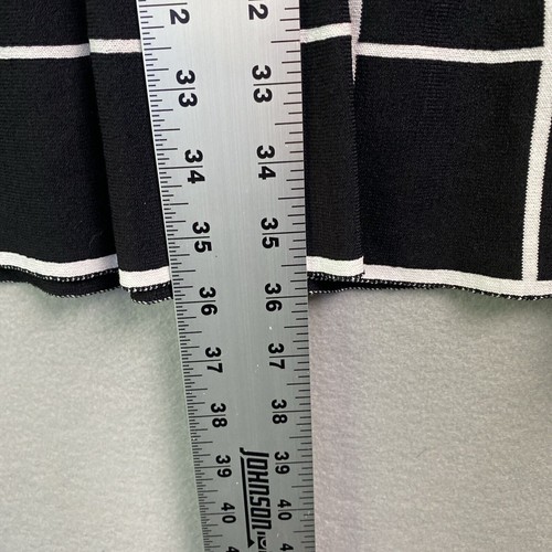 Saks Fifth Avenue Women's S Dress Black White Geometric Trellis Knit A-Line DC7 - Picture 4 of 10