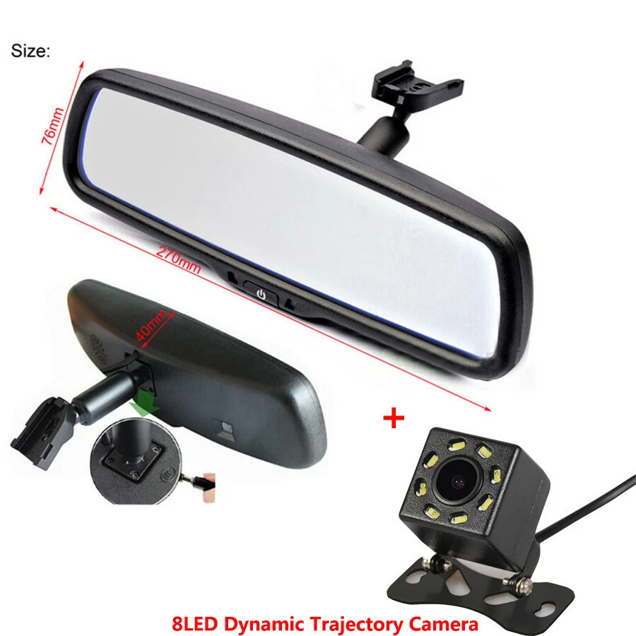 4,3-дюймовое автомобильное затемняющее зеркало заднего вида цифровой монитор + интеллектуальная динамическая камера высокой четкости - Изображение 3 из 4