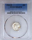 1941-D Mercury Dime PCGS MS65FB Full Bands Frosty White PQ Just Graded #S87Z