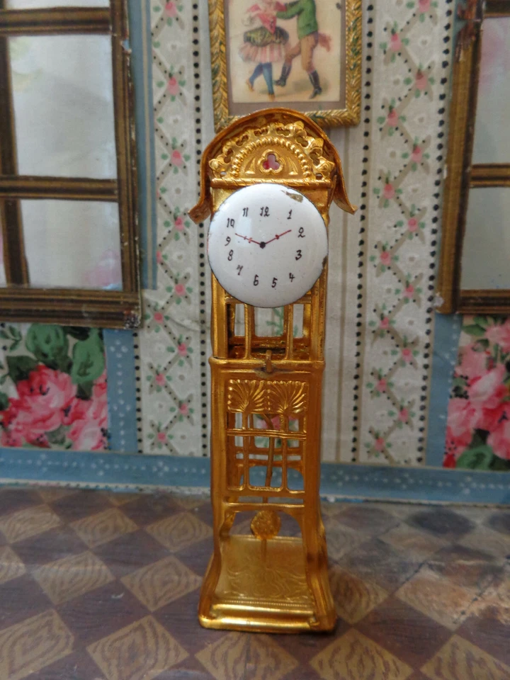 Alte Puppenstuben Uhr Erhard & Söhne E & S antik für Puppenstube Gottschalk Haus - Bild 4 von 4