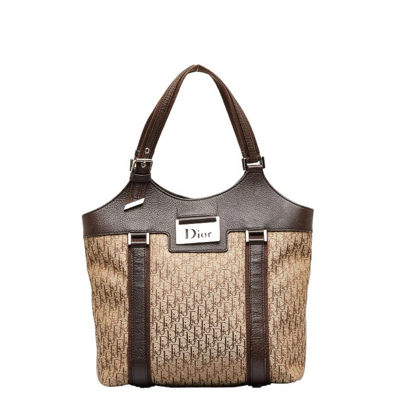 Sac à main fourre tout Dior beige marron toile street chic authentique 21418359