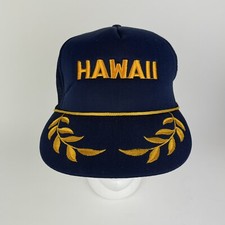 Vintage Hawaii Trucker Hat - Gold Rope  Leaf Scrambled Eggs - Snapback Mesh Cap