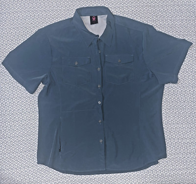 Little Donkey Andy Women s XL Quick Dry DryTech UPF50 Hiking Slate Blue Shirt
