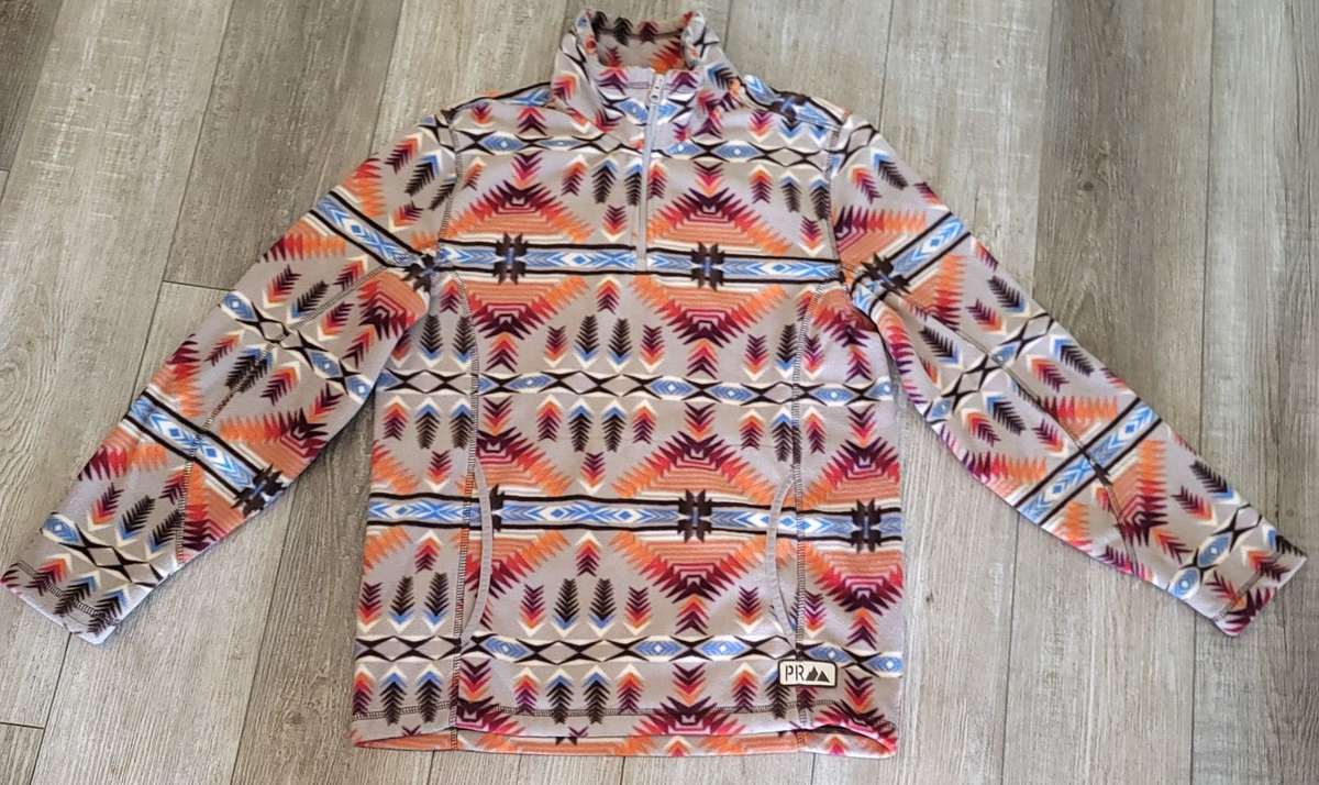 Pull Zippé Powder River Outfitters Motif Aztèque - Taille M - Polaire - Occasion Excellent état