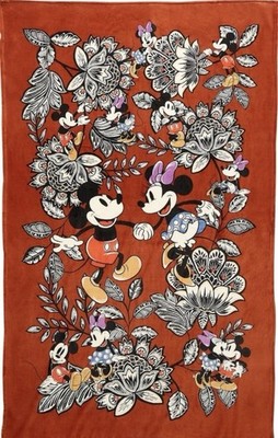 Vera Bradley Disney Mickey and Minnie's Flirty Floral Potters Clay Throw Blanket